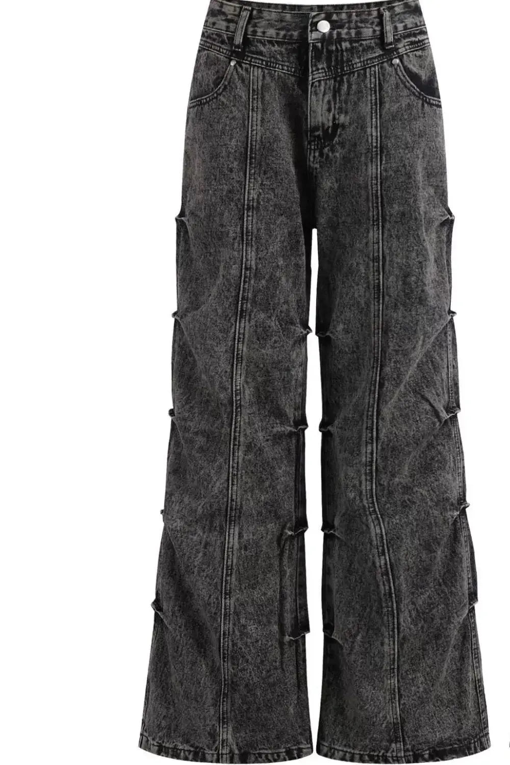 Men's Washed Wide Leg Jeans Trendsi