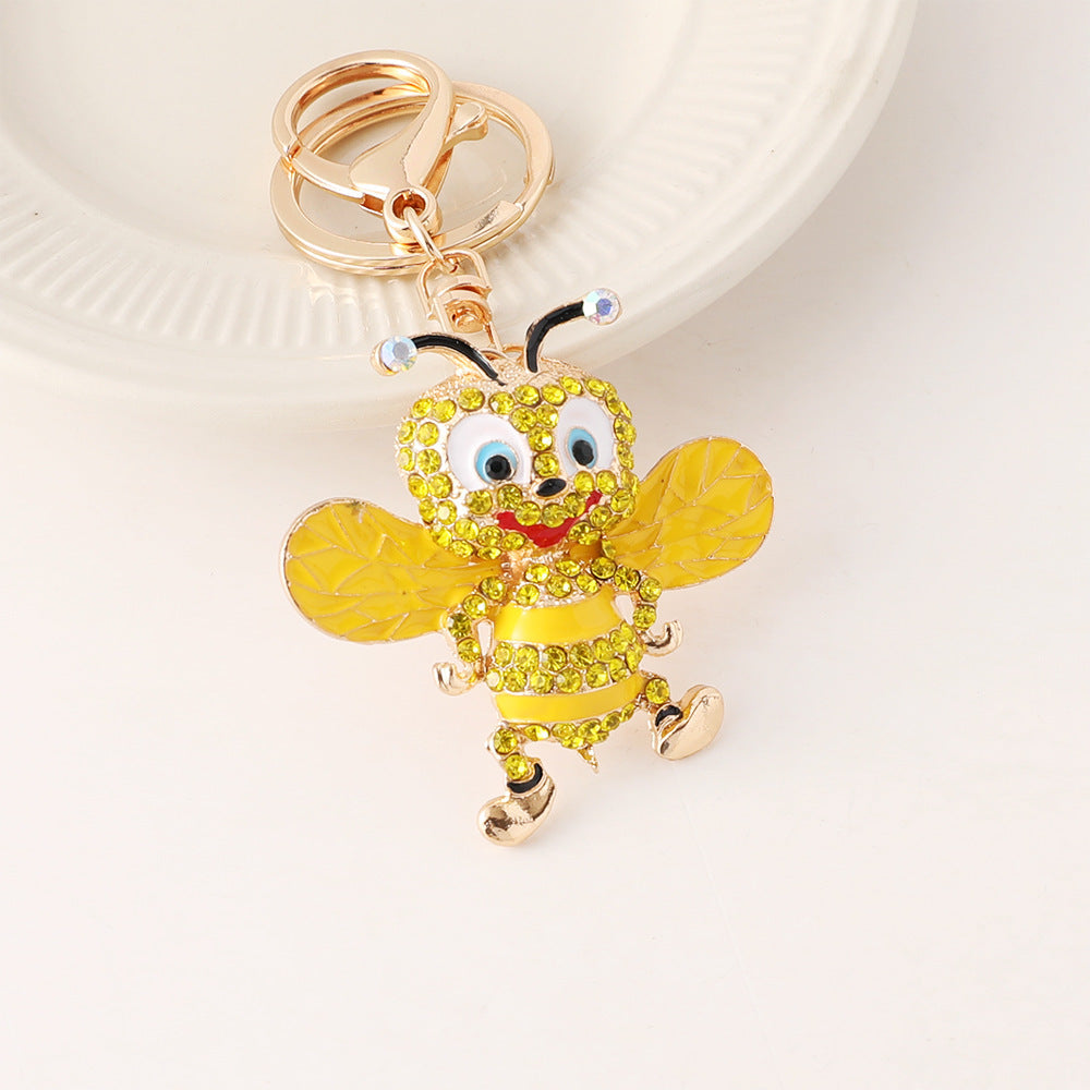 Creative Diamond Studded Cute Bee Keychain Exquisite Keychain Pendant