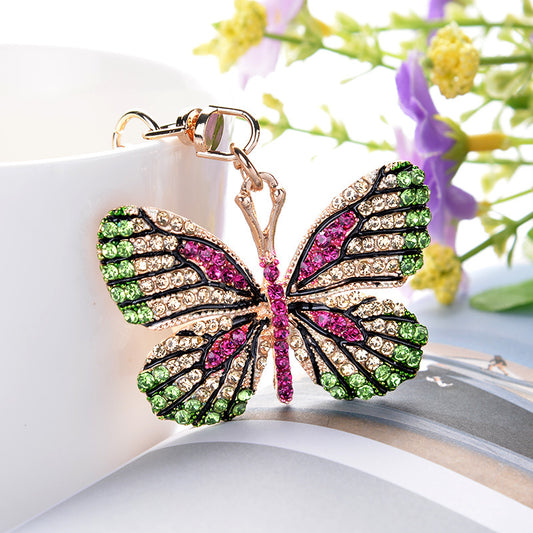 Creative Butterfly Full Diamond Alloy Keychain Pendant