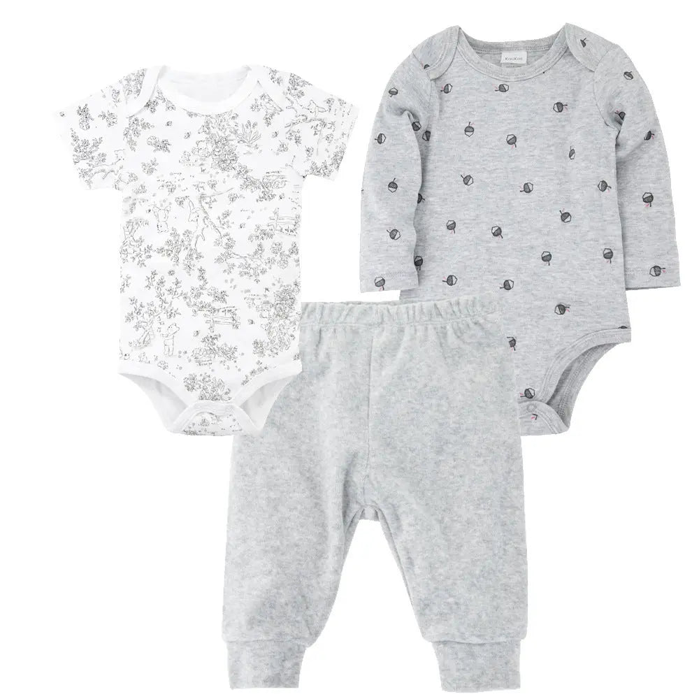 Solid Color Korean Newborn Baby Clothes Kids Set eprolo