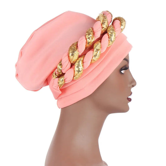 Muslim Double Sequined Turban Hat Easy Bazaar