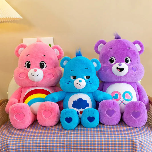 Three-color Bear Pillow Plush Toy Rainbow Bear Doll Cute Panda eprolo