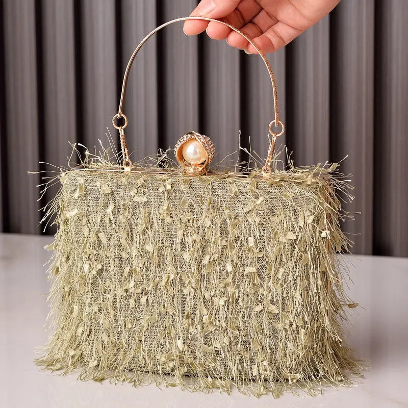 Tassel Handbags Women Dress Party Evening Bag Fashion Luxury Designer Square Bags Crossbody Shoulder Bag Ladies Easy Bazaar