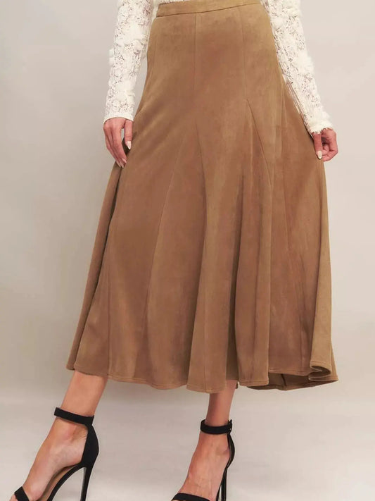 Flowy A-Line Midi Skirt Trendsi