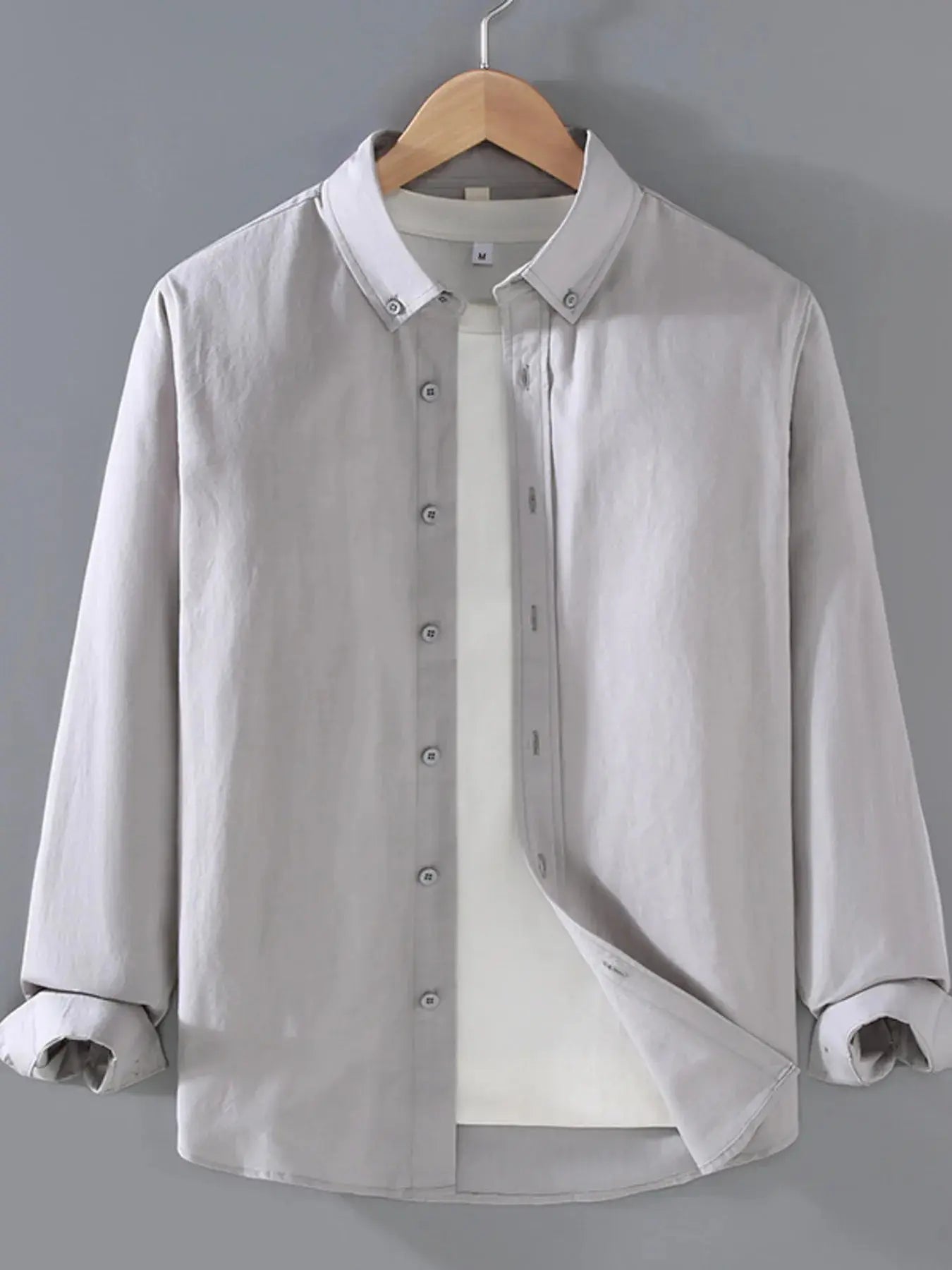 Men's Plus Size Button Up Long Sleeve Shirt Trendsi