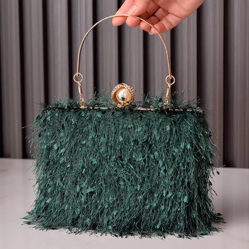 Tassel Handbags Women Dress Party Evening Bag Fashion Luxury Designer Square Bags Crossbody Shoulder Bag Ladies Easy Bazaar