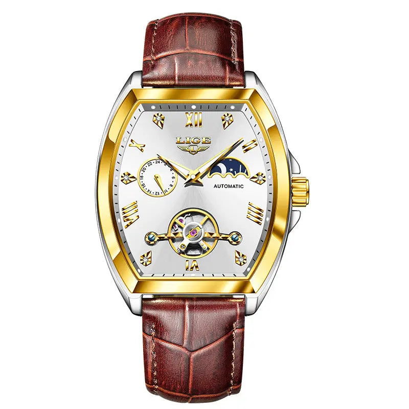 Men's Tourbillon Mechanical Watch Multifunctional Waterproof Easy Bazaar