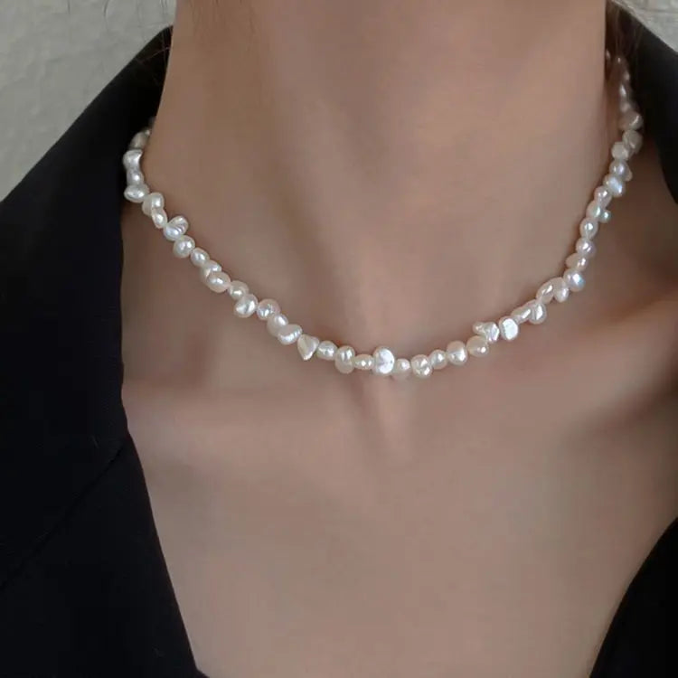 Vintage Grain Of Rice Freshwater Irregular Pearl Necklace For Women Easy Bazaar