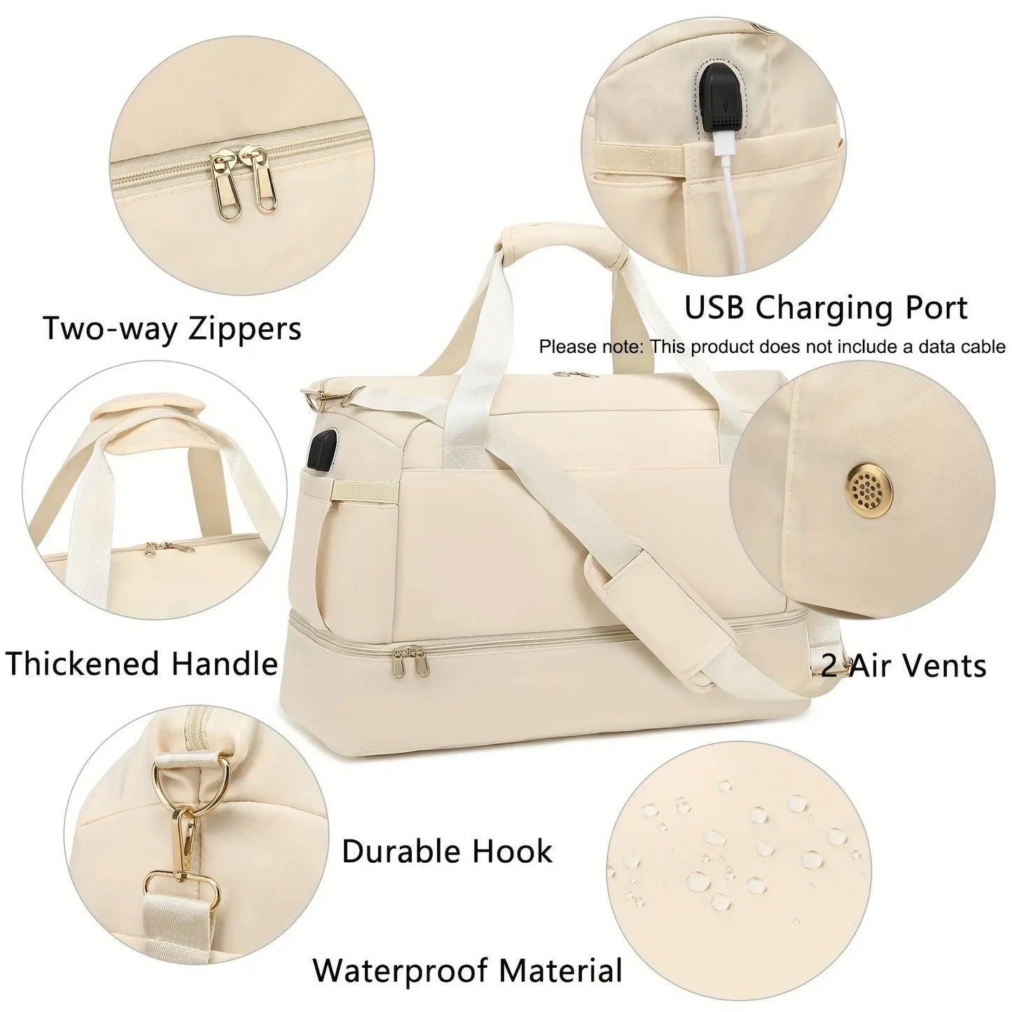 Women's Travel Duffel Bag, Sports Gym Yoga Duffel Bag Weekender Overnight Totes Bag Easy Bazaar