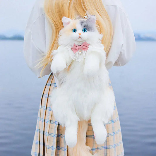 Unique Calico Cat Backpack, Doubles as a Plush Toy and Functional Bag eprolo