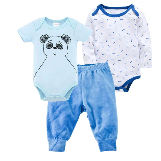 Solid Color Korean Newborn Baby Clothes Kids Set eprolo