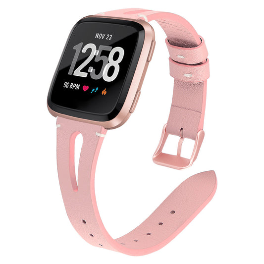 Leather Pattern Strap Water Drop Narrow Opening Watch