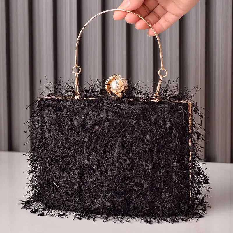 Tassel Handbags Women Dress Party Evening Bag Fashion Luxury Designer Square Bags Crossbody Shoulder Bag Ladies Easy Bazaar