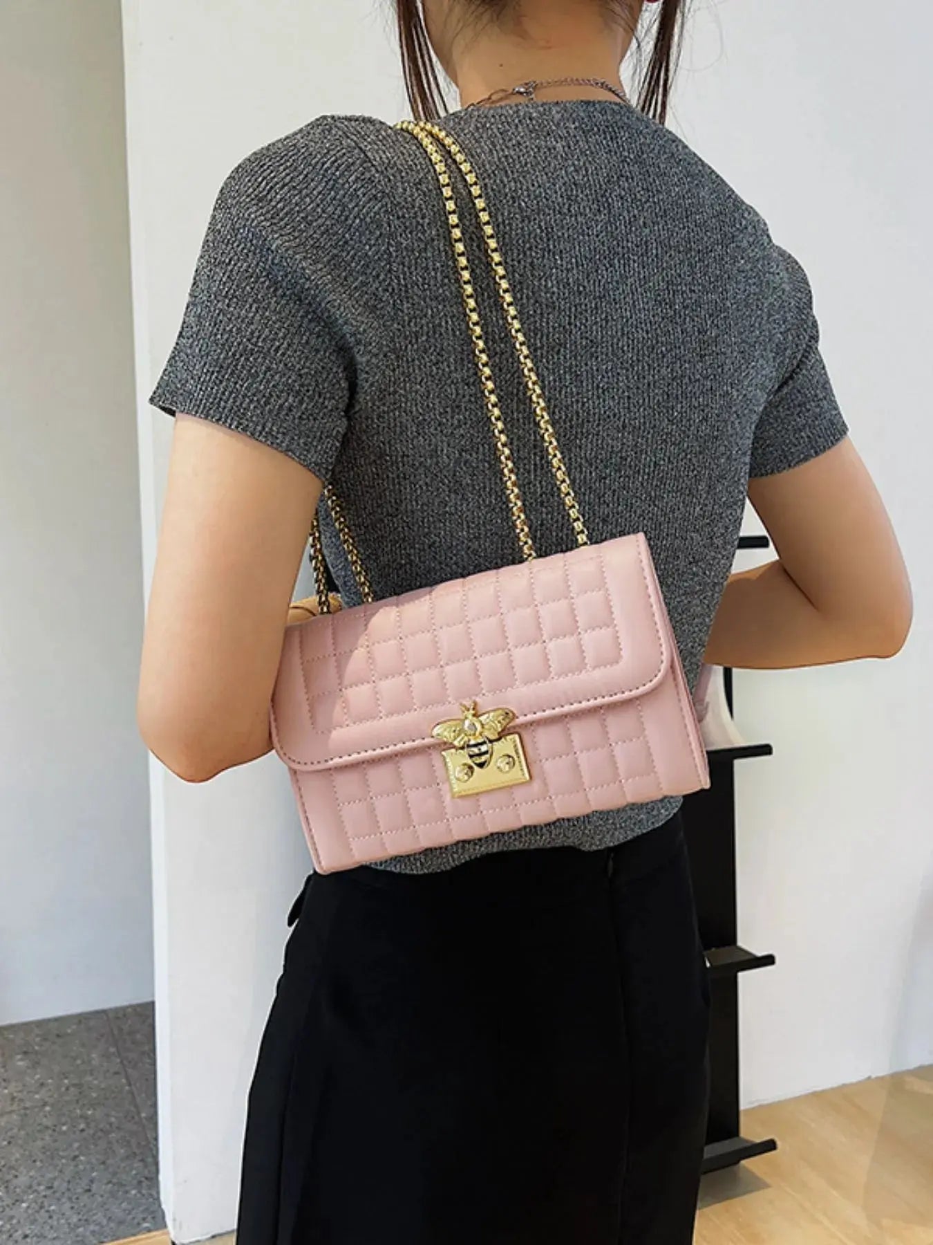Quilted Chain Shoulder Bag Trendsi