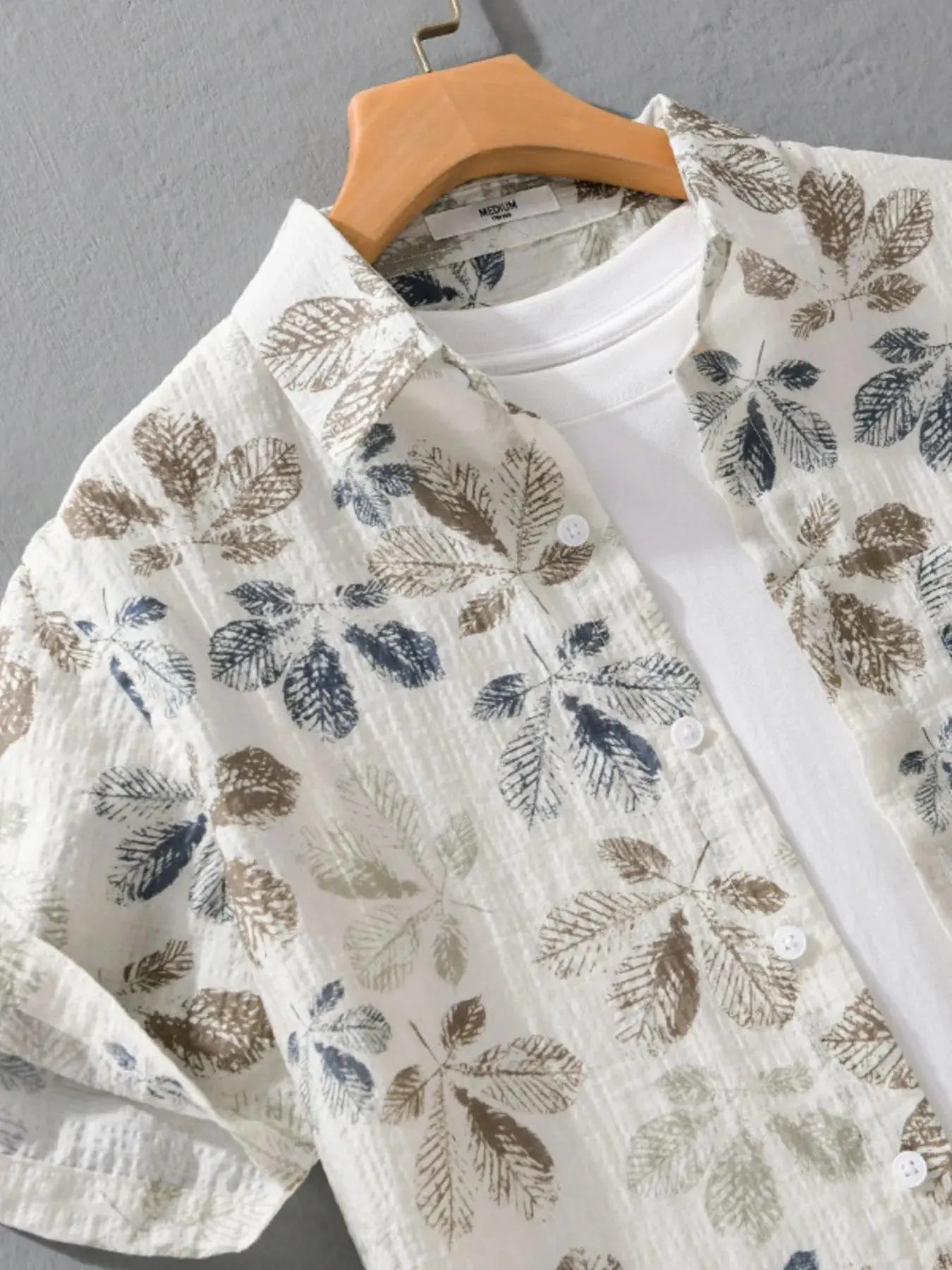 Men's Plus Size Printed Button Up Short Sleeve Shirt Trendsi