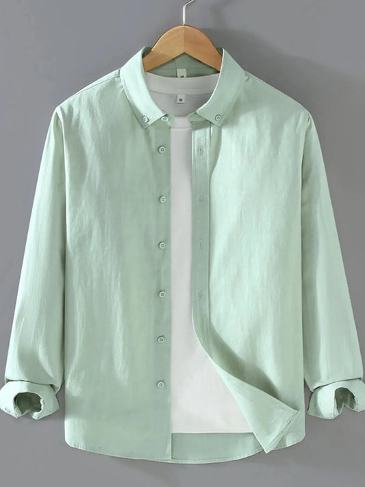 Men's Plus Size Button Up Long Sleeve Shirt Trendsi