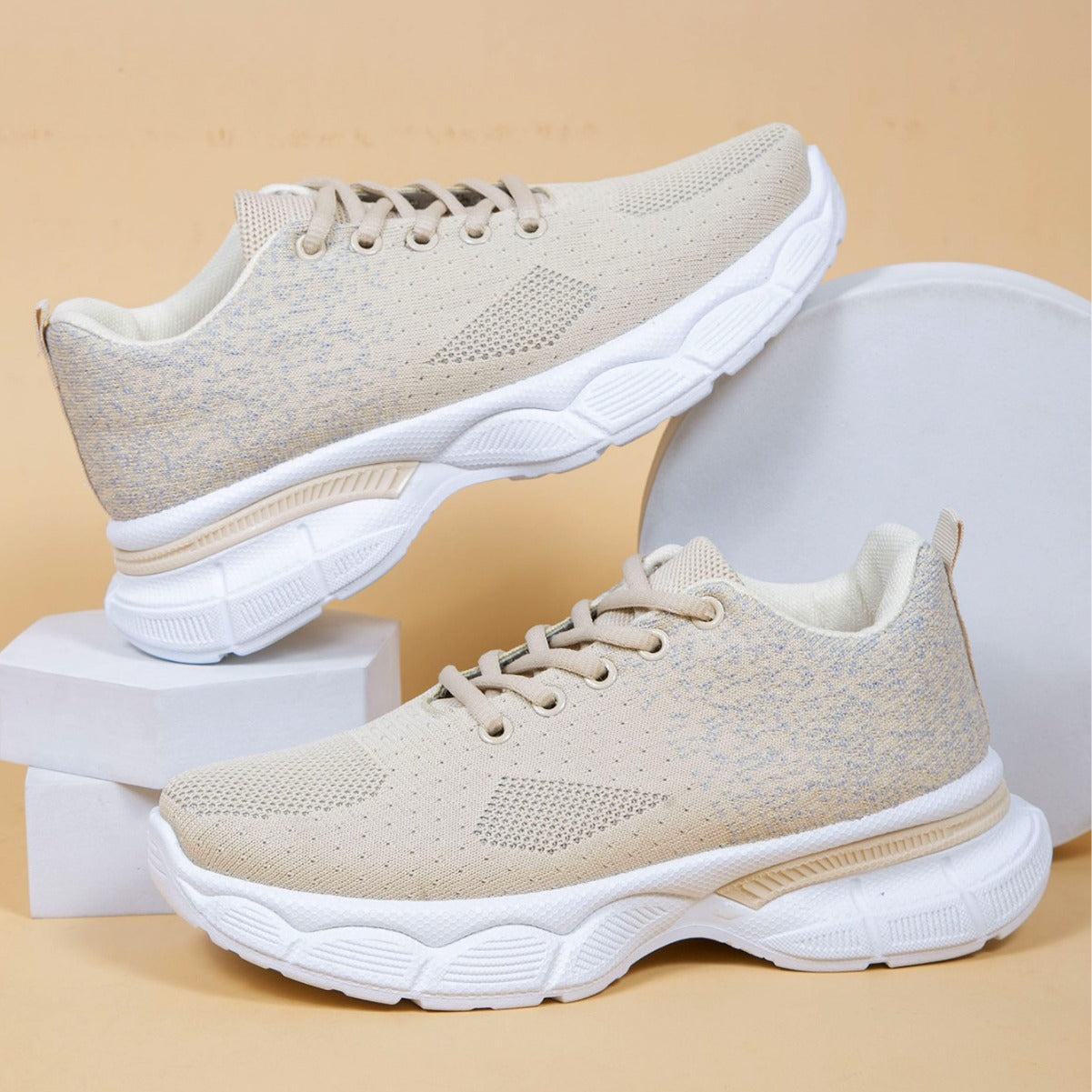 Women's Casual Sports Shoes Mesh in White - Soft Sole Sports Footwear
