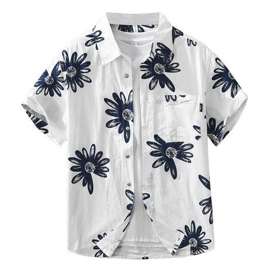 8286 Japanese Trendy Printed Short Sleeve Shirt Trendsi