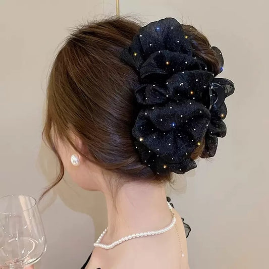 Pearl hair scrunchies - Luxury Velvet Hair Ties with Pearl Beads