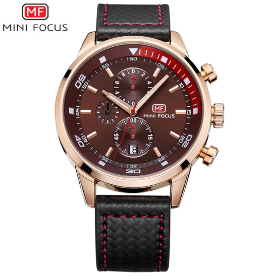 MF0017G Watches Men Luxury Brand MINI FOCUS Quartz Fashion Leather Watch Man Chronograph Male Wristwatch Men relogio masculino