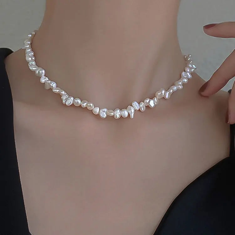 Vintage Grain Of Rice Freshwater Irregular Pearl Necklace For Women Easy Bazaar