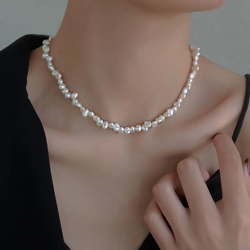 Vintage Grain Of Rice Freshwater Irregular Pearl Necklace For Women Easy Bazaar