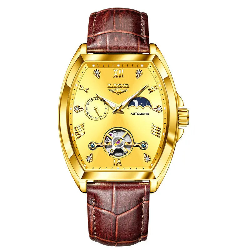 Men's Tourbillon Mechanical Watch Multifunctional Waterproof Easy Bazaar
