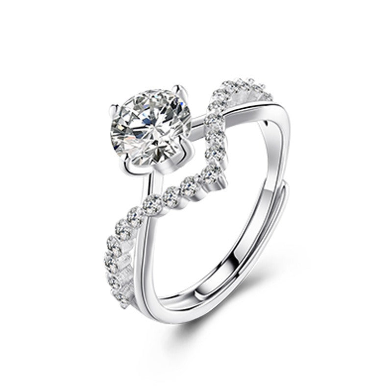 Diamond ring 1carat crown open ring