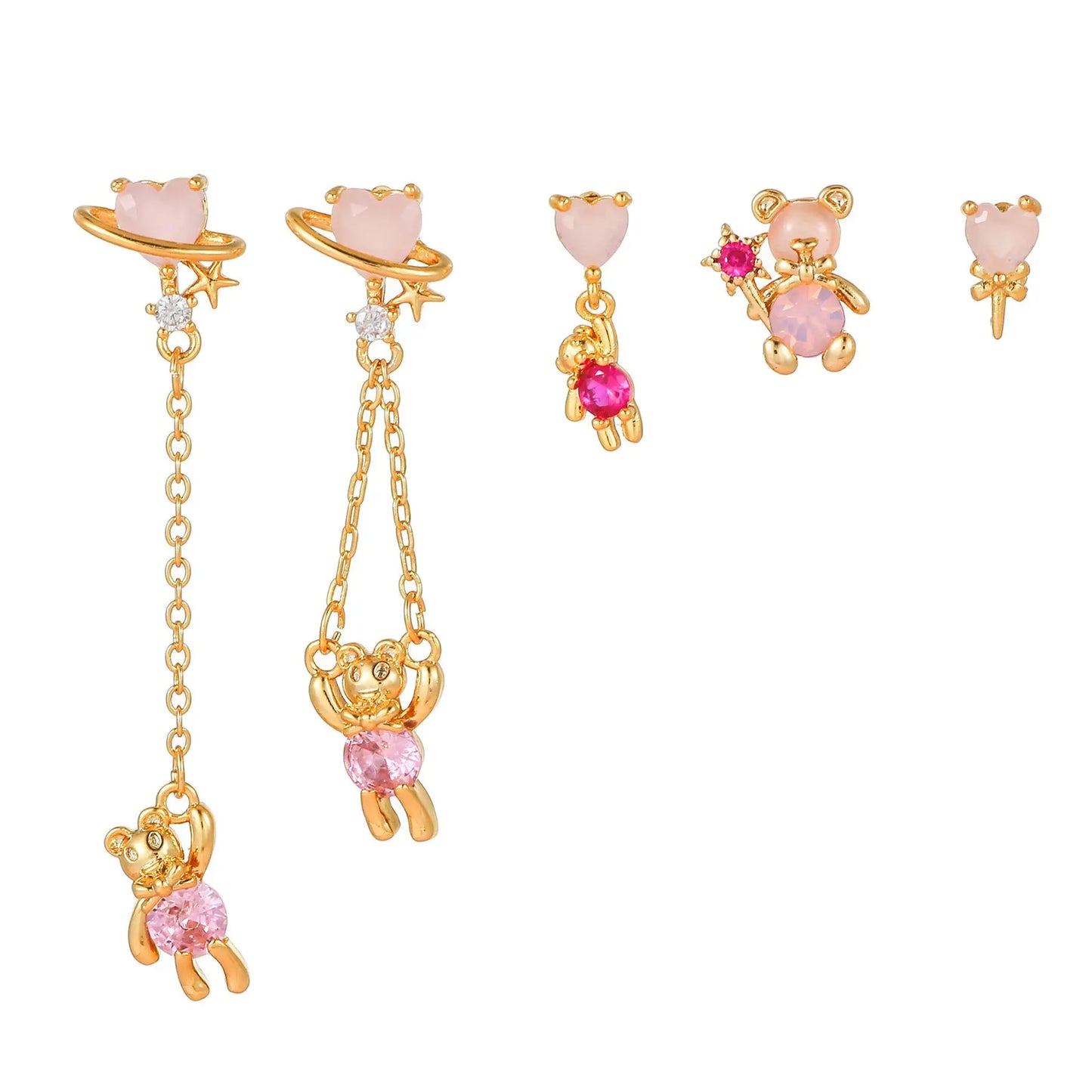 925 Silver Needle Exquisite Small Bear Stud Earrings Easy Bazaar