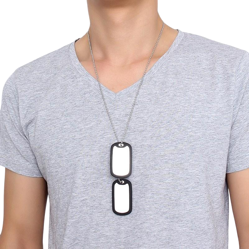 Dog Tag Pendant Necklace Men VNOX