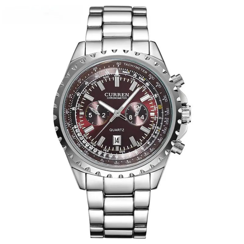 Men's Casual Quartz Movement Steel Band Wrist Business Watch Easy Bazaar