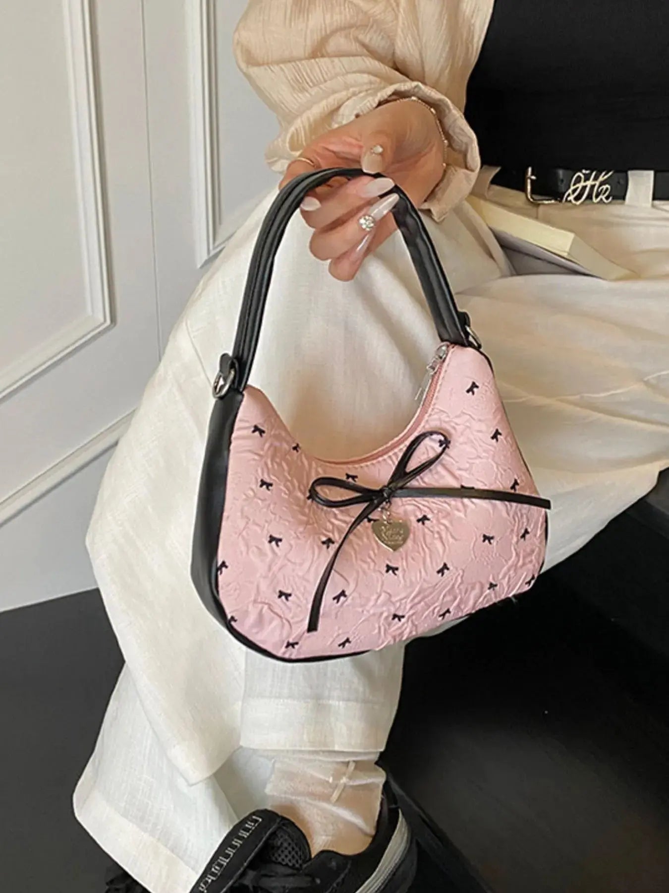 Printed Bow Shoulder Bag Trendsi