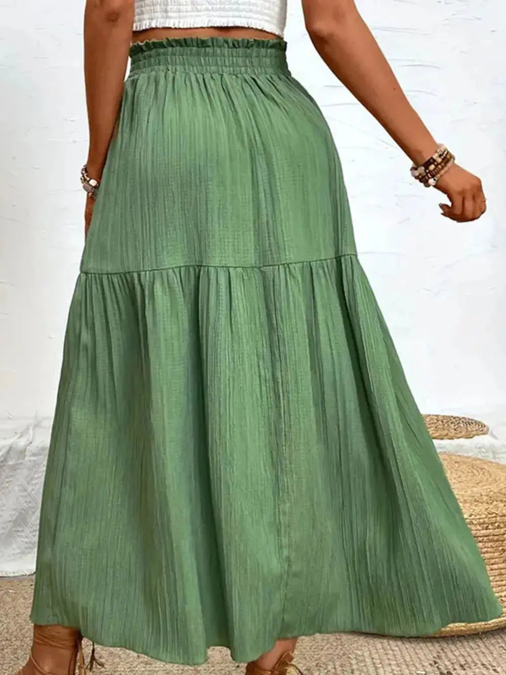 Frill Slit Skirt Trendsi