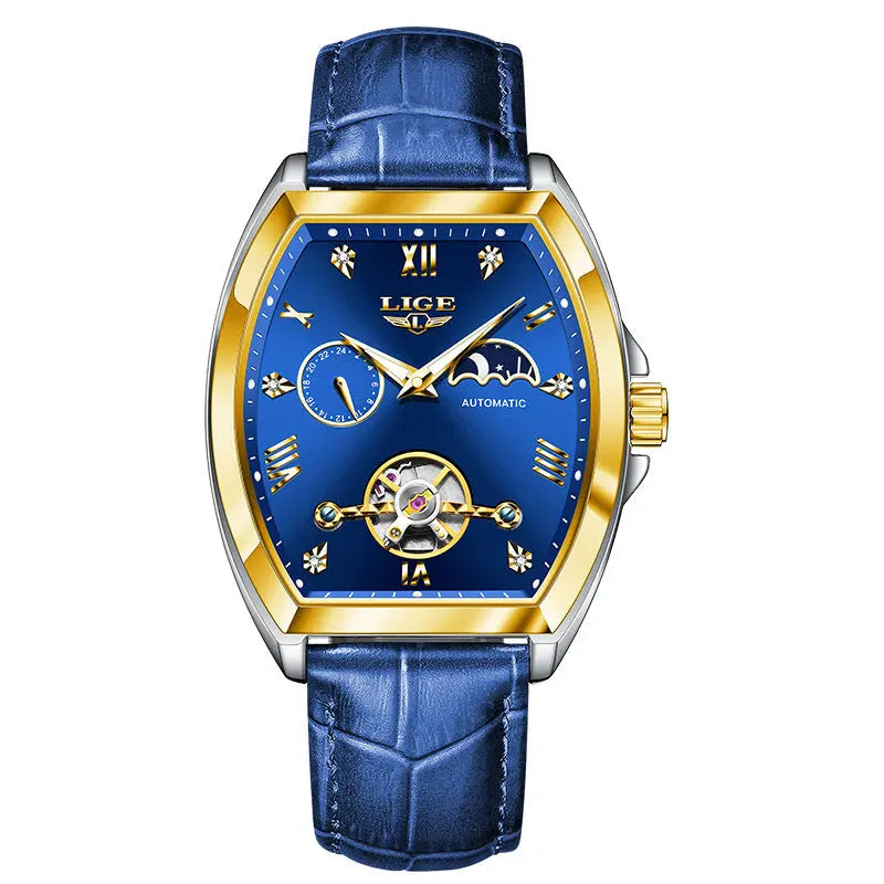 Men's Tourbillon Mechanical Watch Multifunctional Waterproof Easy Bazaar