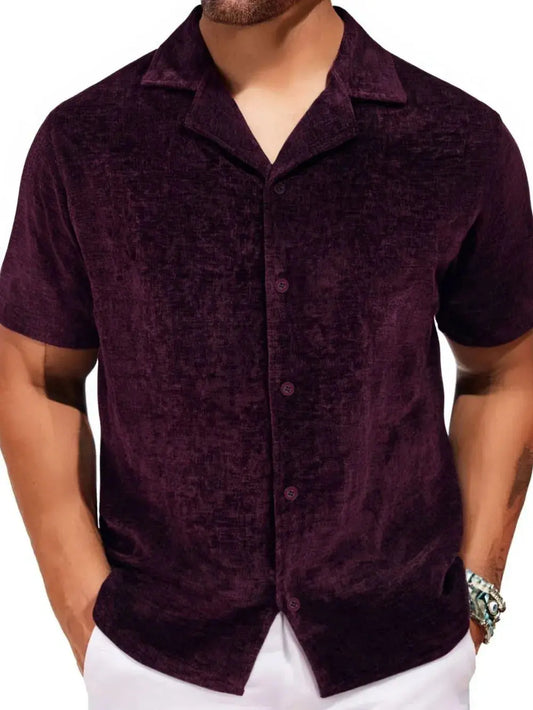 Men's Plus Size Button Down Short Sleeve Shirt Trendsi