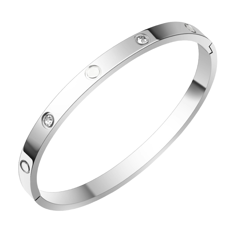 Silver titanium steel bracelet modern minimalist