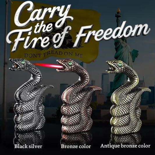 1pc Butane Lighter, Creative Snake Windproof Lighter, Horizontal Fire Design, Windproof Lighter, Lucky Snake Desktop Decorations, Suitable For Indoor And Outdoor, Perfect Gift For Father, Husband Or B