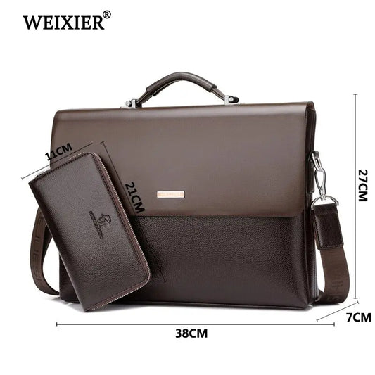 WEIXIER Brand Men High Quality Microfiber Synthetic Leather Tote Fashion Male Bag Messenger Business Handbag Laptop Shoulder Bag eprolo
