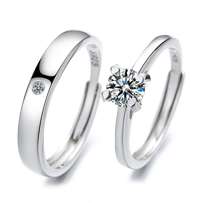 S925 Silver 520 Wedding Couple Ring
