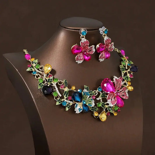 Itacazzo Decorative Props Dreamlike Style Romantic Dazzling Ladies' Necklace Earrings 3 Pcs Set For Important Occasions eprolo