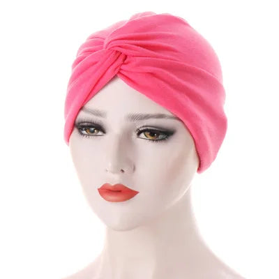Muslim Women Stretch Cotton Striped Beanie Turban Chemo Hat Head Wrap Cap Headwear for Cancer Patients