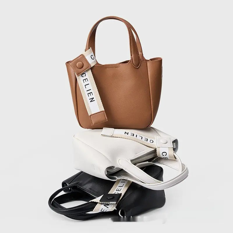 Cattlehide Leather Cross Body Bucket Bag Easy Bazaar