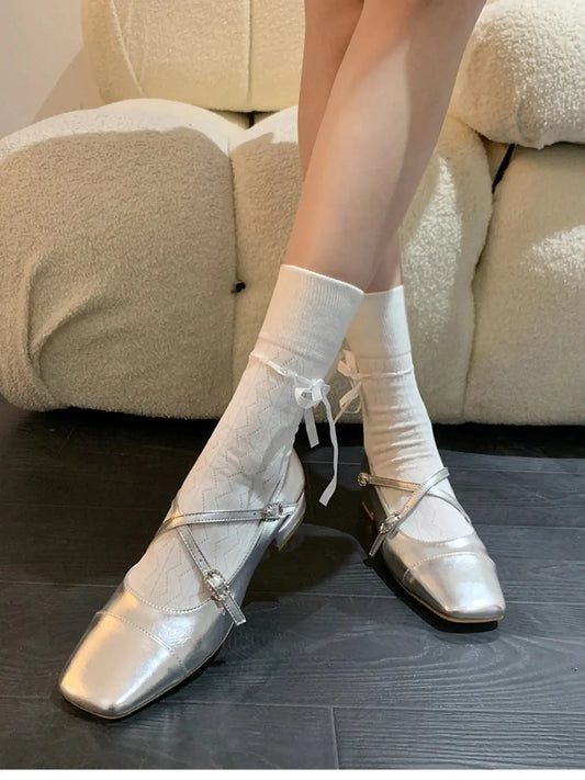 Square Toe Block Heels Mary Jane Shoes Trendsi