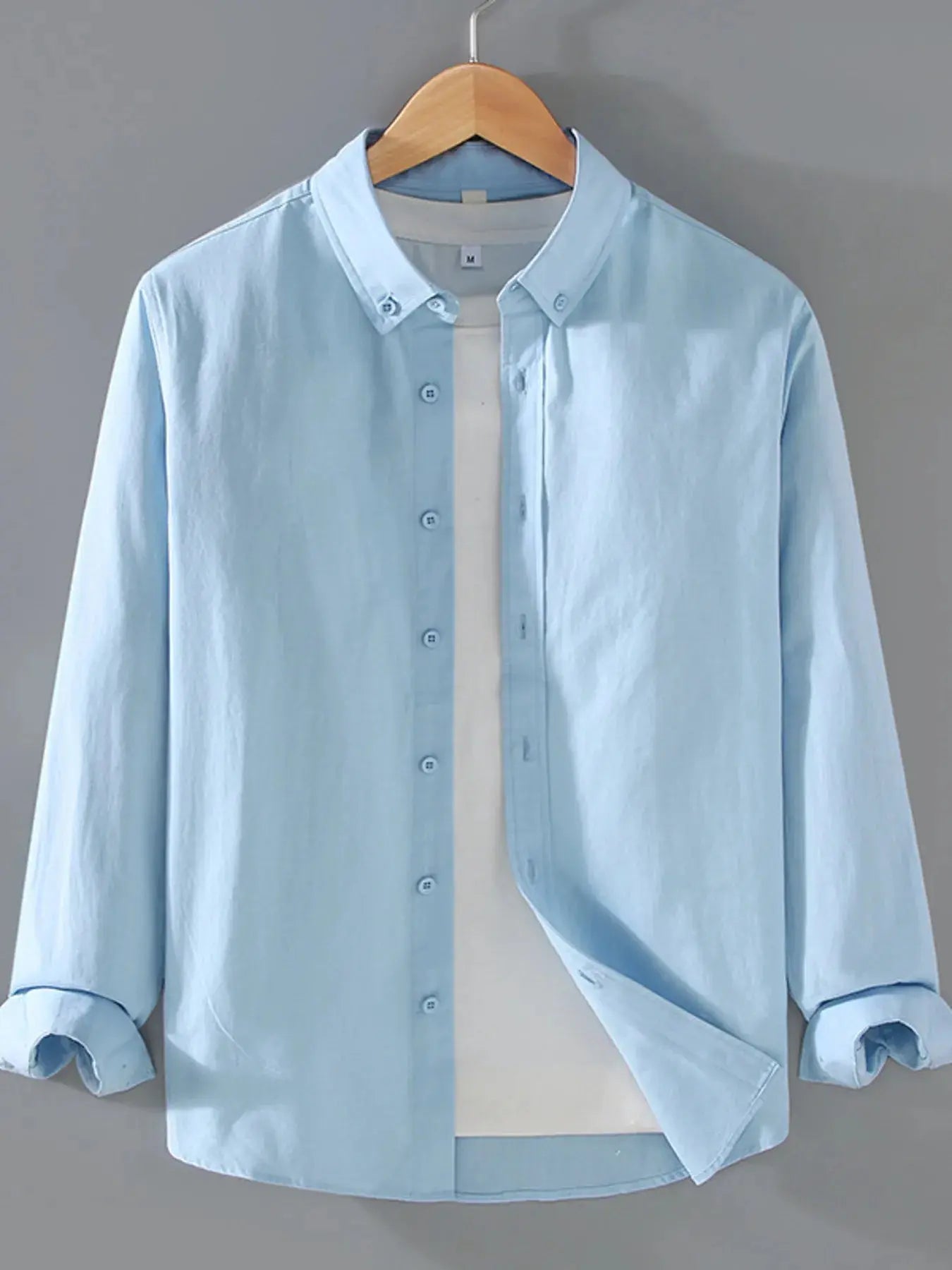 Men's Plus Size Button Up Long Sleeve Shirt Trendsi