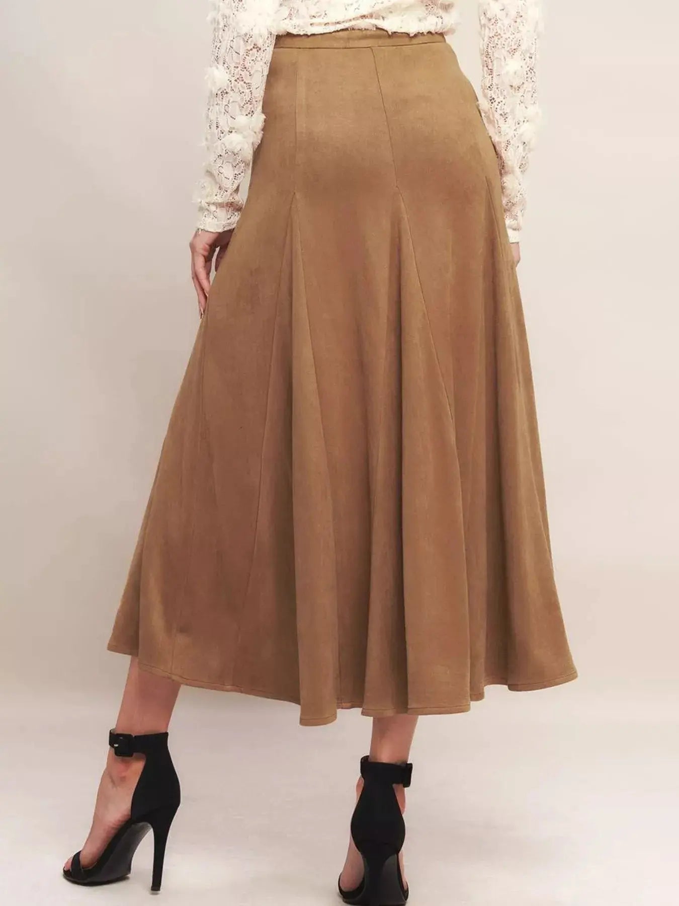 Flowy A-Line Midi Skirt Trendsi