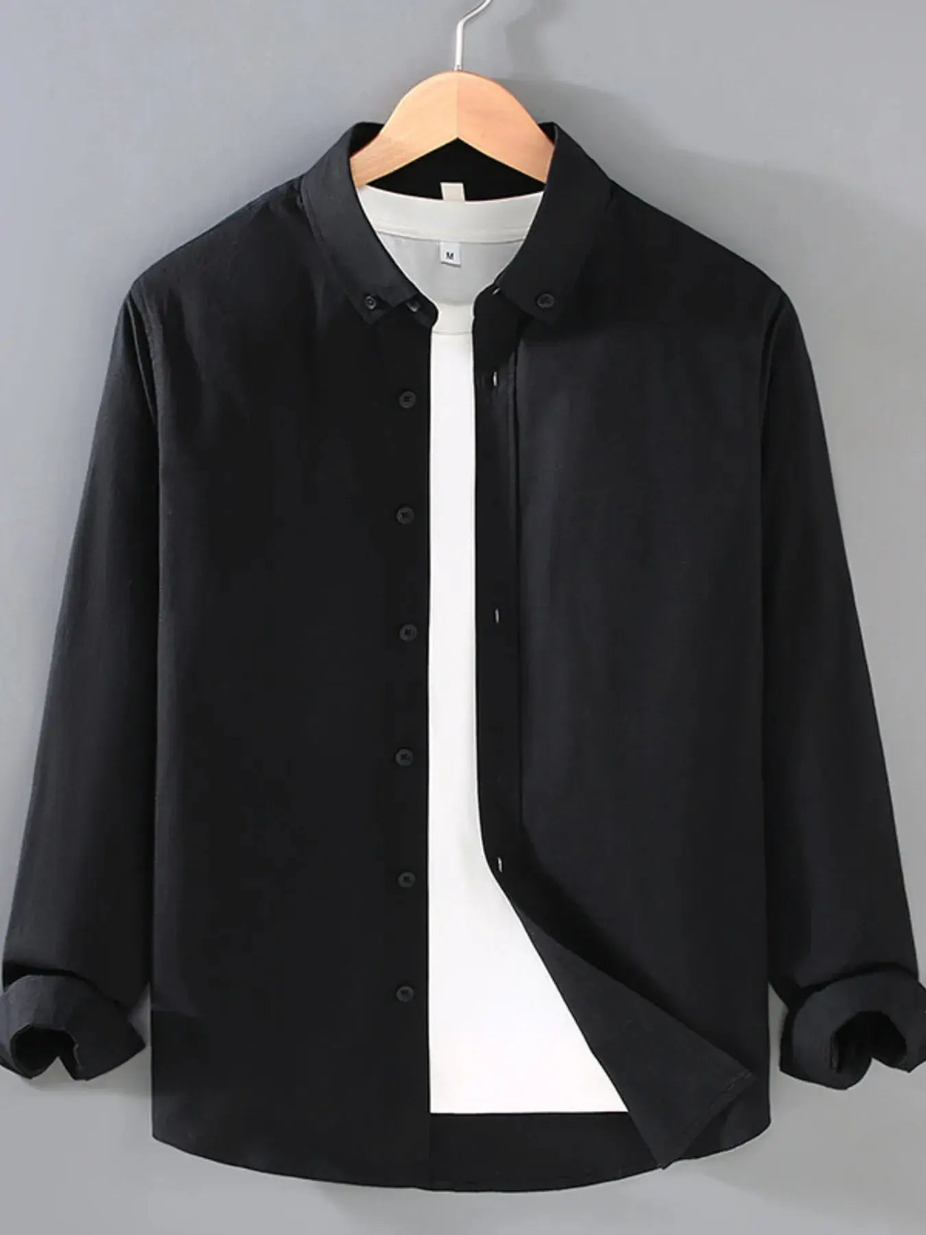 Men's Plus Size Button Up Long Sleeve Shirt Trendsi