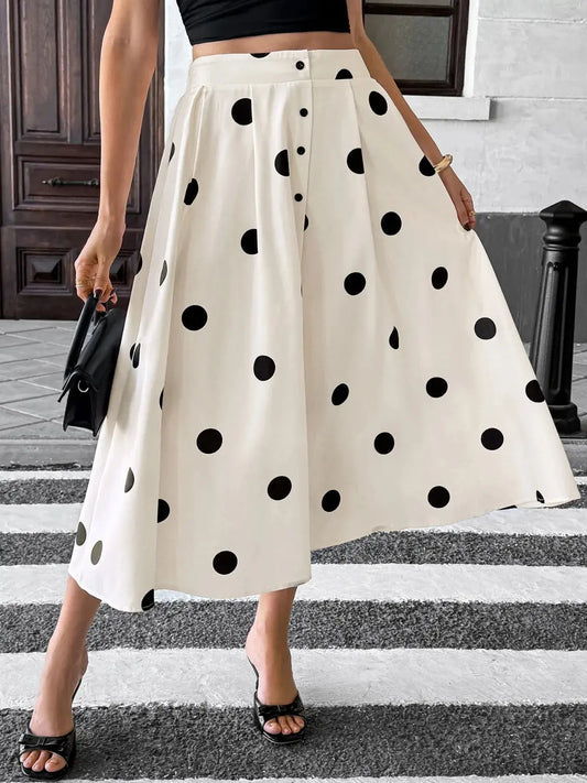 Polka Dot Skirt Trendsi