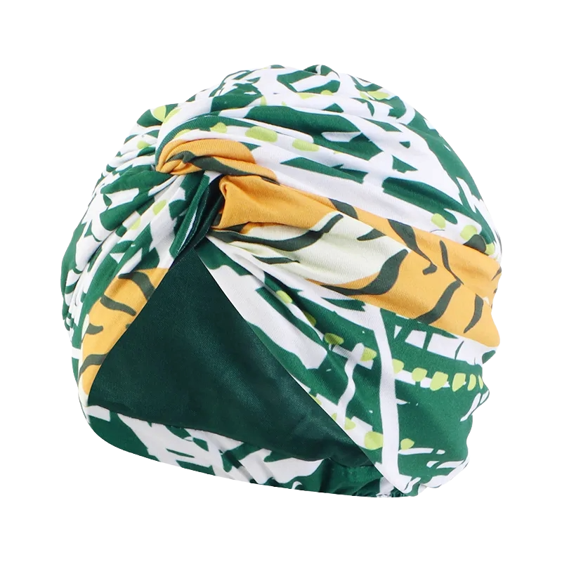 Bohemian Style Cap Satin Fabric in Printed Twist texture for Girls