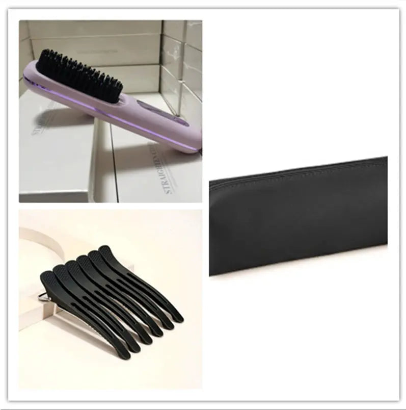 2 In 1 Straight Hair Comb Wireless Hair Straightener Brush Hair Fast Heating Portable Hot Curler USB Charging Easy Bazaar