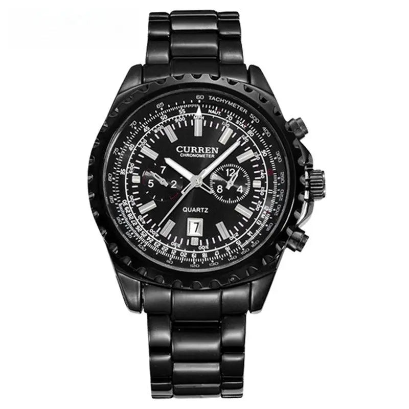 Men's Casual Quartz Movement Steel Band Wrist Business Watch Easy Bazaar